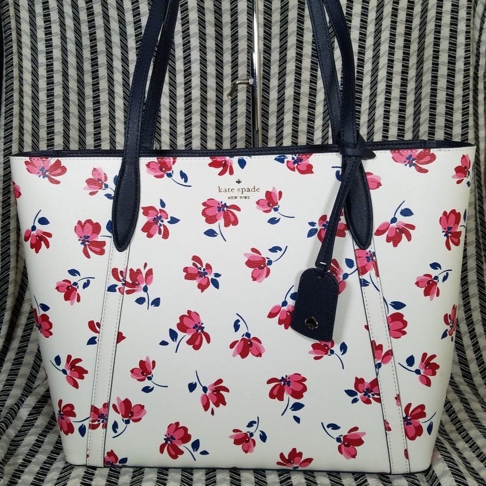 MAKE AN OFFER kate spade Cara Garden Toss Multi Floral New White Condition NWT - Picture 2 of 14